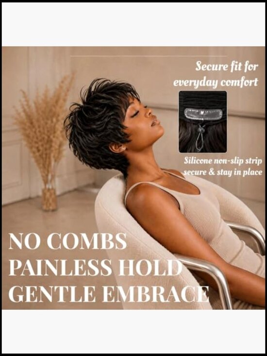 Short Pixie Cut Wig Human Hair Ultra Comfort Throw On and Go Glueless Bob Wig
